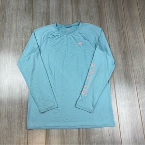 AFTCO Shirt Boys XL YXL Fishing Sun Shirt AFTECH *flaws Teal Blue